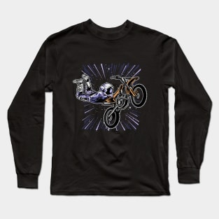 Astronaut Dirt bike stunt Off road Dirt biking Long Sleeve T-Shirt